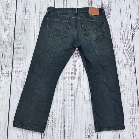 Levi’s 527 Bootcut Jeans Men 34x32 Cropped Faded Blue Y2K Grunge Streetwear - Picture 2 of 8